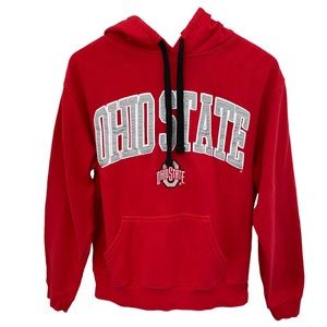 OHIO State Buckeyes Varsity Authentic Apparel Red Pullover Hoodie Size Medium